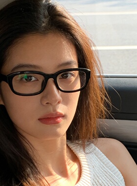 窄长黑色窄框墨镜矩形造型平光眼镜嘻哈复古近视防紫外线太阳眼镜