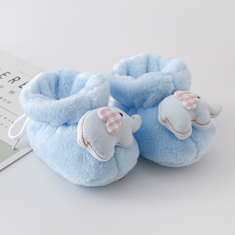 婴儿棉鞋秋冬软底0-3-6个月新生儿棉鞋不掉男女宝宝加绒婴儿鞋子