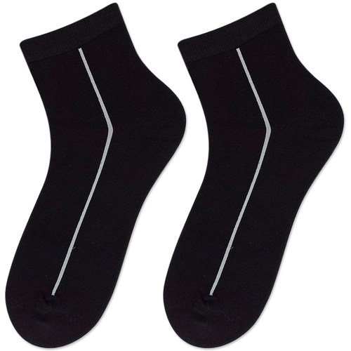 无骨手工缝头黑色休闲短袜男绅士条纹纯棉春秋季皮鞋袜子女薄中性 - 图3