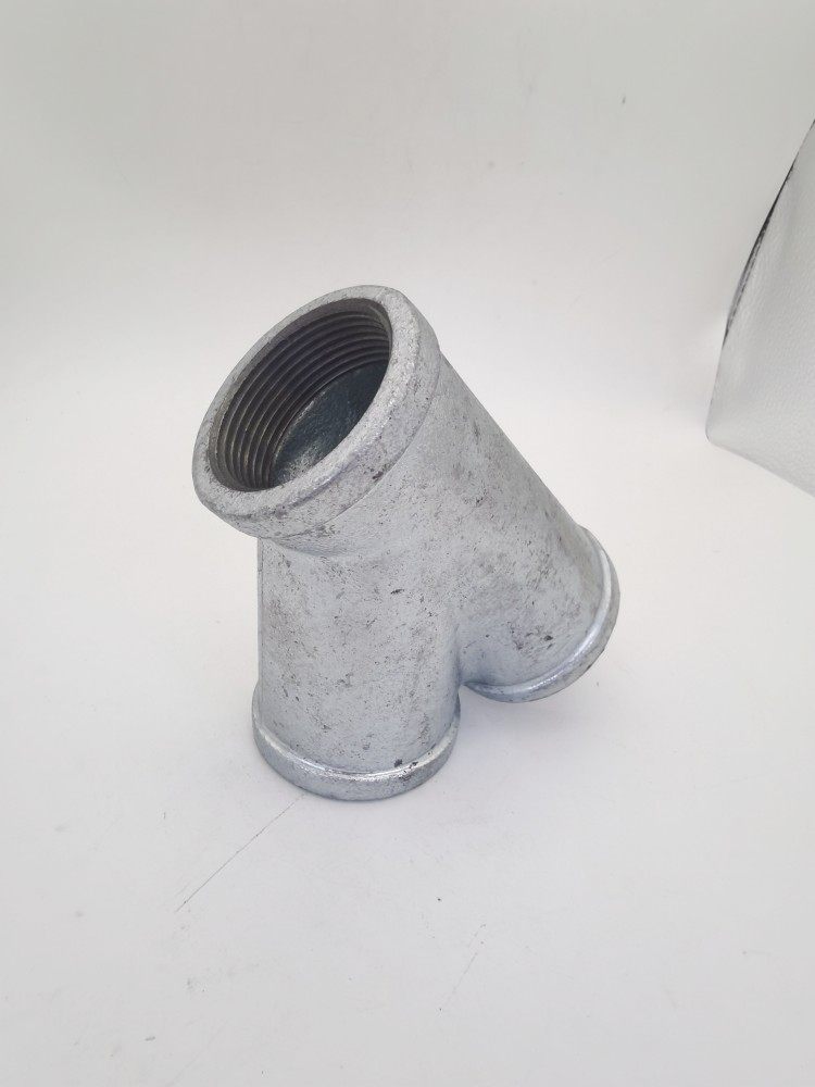 镀锌水管Y型三通32 40 50斜三通4分6分1寸斜45度内丝水暖接头DN20_虎窝淘