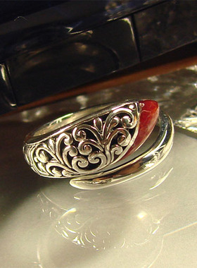 民族风镂空雕花设计感原创戒指