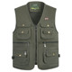 Middle -aged and elderly men's spring and autumn pure cotton water washing multi -pocket vest outdoor photography horse clip father Kan shoulder fishing vest