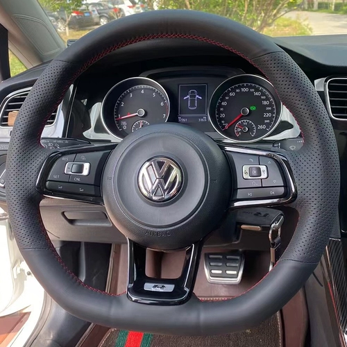大众 Чехол на руль Golf 7 Tanyue R-Line, натуральная кожа. Чехол на руль Touron X Lingdu GTS, прошитая вручную специальная модель.