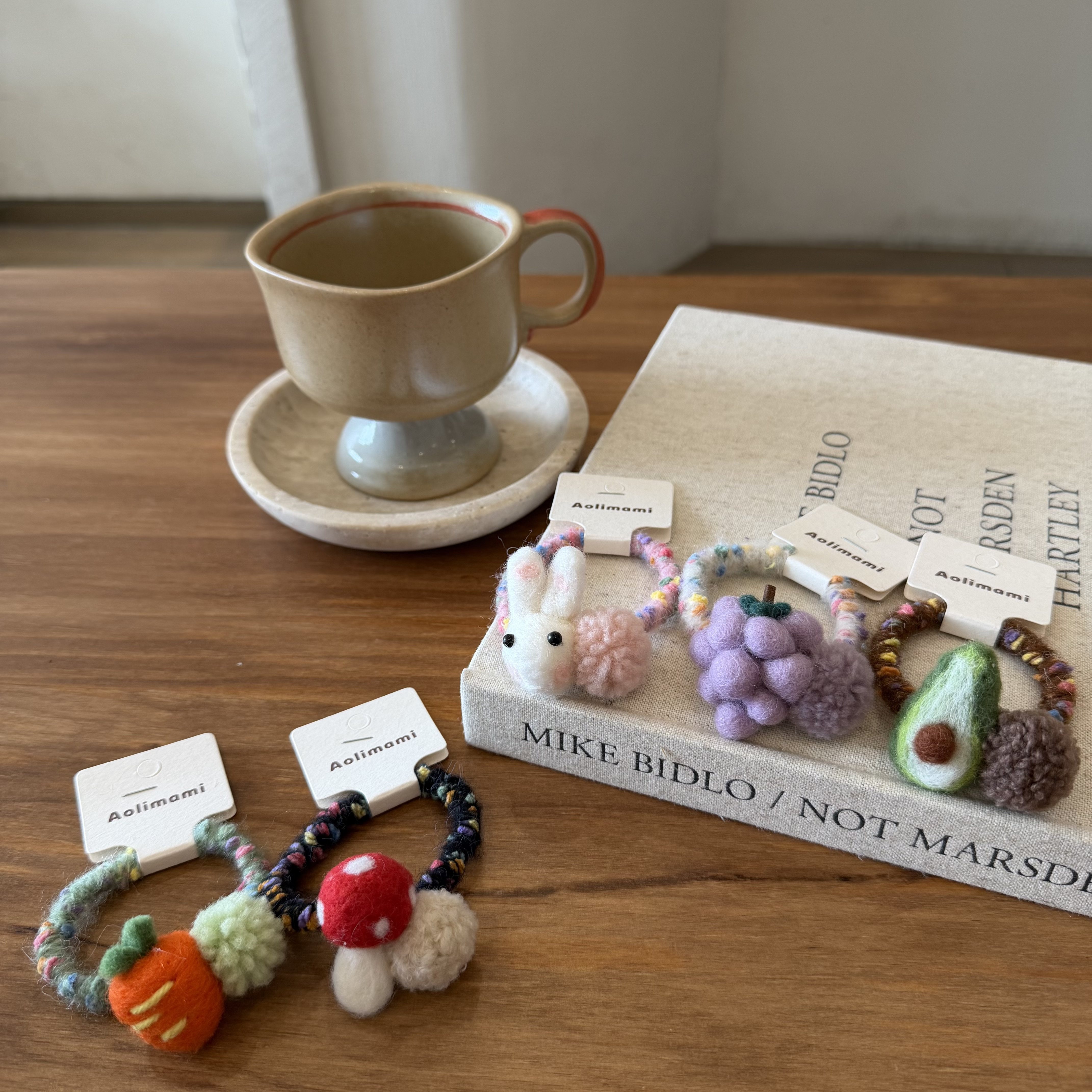 韩系可爱兔子发圈女童 羊毛毡手工头绳 高弹力球球马尾绳皮筋头饰,淘宝优惠券,粉丝福利购,淘宝优惠卷