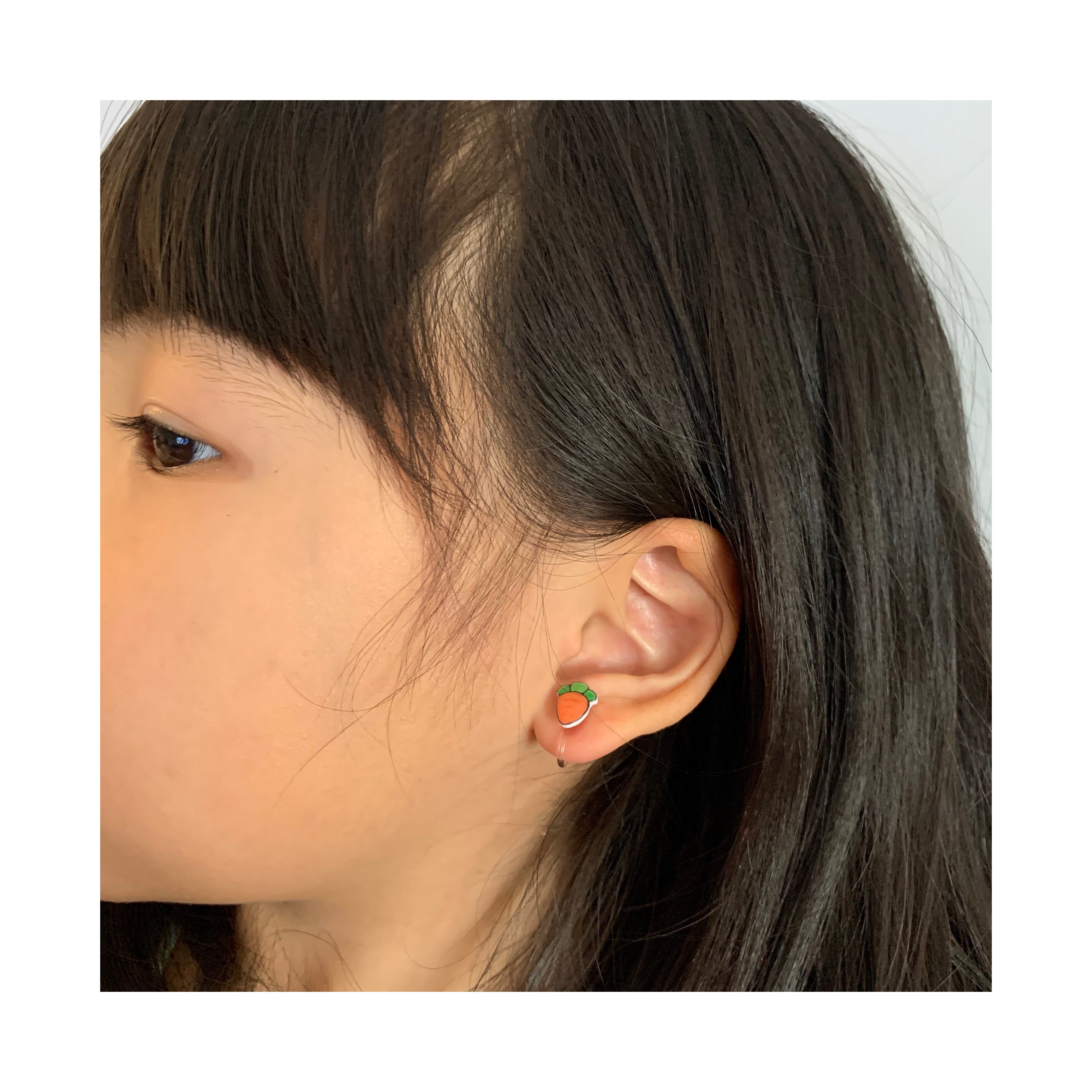 卡通可爱宝宝耳钉 鸡蛋草莓儿童耳饰耳环 耳夹款女童学生 无耳洞