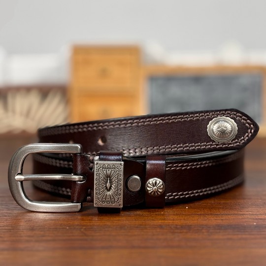 女士皮带头层牛皮腰带真皮裤带针扣休闲百搭软小众设计感搭配牛仔