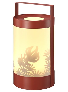 宜家正品新年红色灯笼装饰摆件北欧风植物图案手提灯笼家居