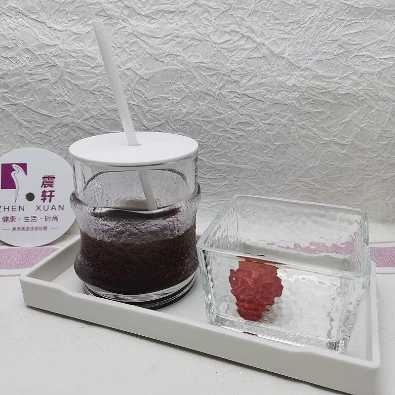 创意高级ins挂冰玻璃杯 带盖美容美发美甲足浴茶水杯定制logo店名,淘宝优惠券,粉丝福利购,淘宝优惠卷