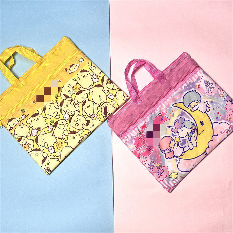 可爱B4双拉链公文包文件袋大A4牛津布手提学生文具袋收纳资料袋,淘宝优惠券,粉丝福利购,淘宝优惠卷