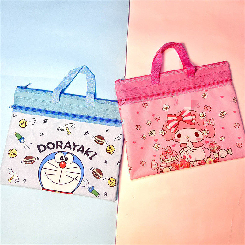 可爱B4双拉链公文包文件袋大A4牛津布手提学生文具袋收纳资料袋,淘宝优惠券,粉丝福利购,淘宝优惠卷