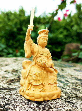 木雕九天玄女佛像摆件顺天顺母