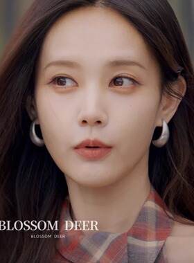 美人余李一桐余梦同款耳环冷淡风金属拉丝C形耳钉气质通勤耳饰女