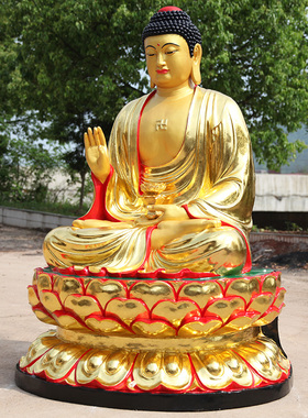 厂家直销树脂鎏金米8如来佛像