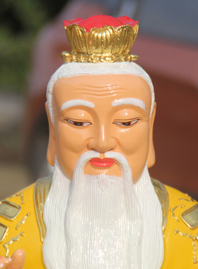 厂家直销彩衣太上老君神像88cm老君佛像树脂玻璃钢黄鸿钧老祖