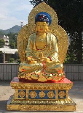 树脂寺庙七宝如来释迦佛