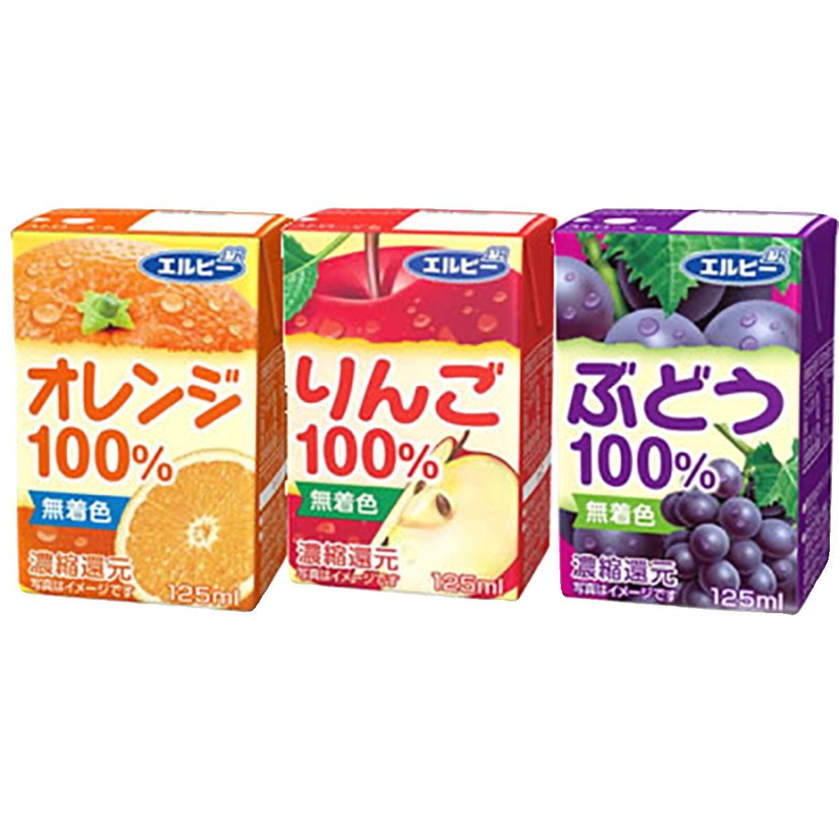 日本ELBEE艾比尔浓缩还原无添加儿童果汁饮料巨峰葡萄苹果橙子味