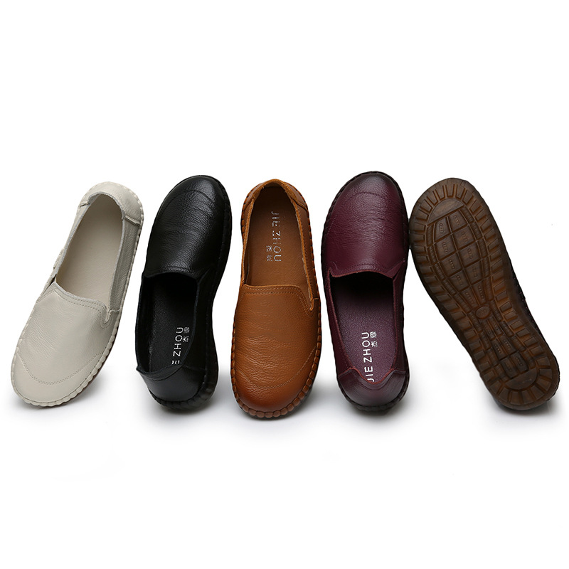 平底舒适复古牛筋底妈妈鞋真皮单鞋软皮鞋防滑软底中老年秋季女鞋,淘宝优惠券,粉丝福利购,淘宝优惠卷