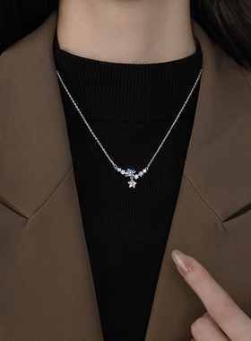 999足银环星项链女2025百搭吊坠