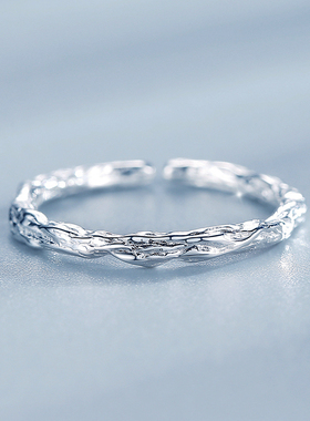 925纯银不规则戒指女小众时尚甜食个性糖纸食指戒设计感素圈戒子