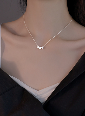 银奥990纯银女生锁骨链项链