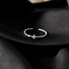 Sterling silver four-leaf clover open adjustable ring