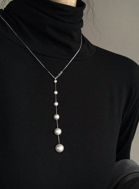 银奥925银毛衣链女银项链