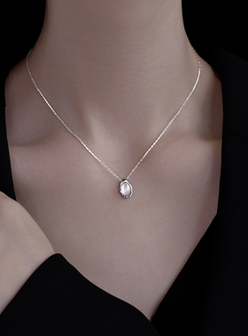 银奥925纯银白玛瑙女性轻奢高级