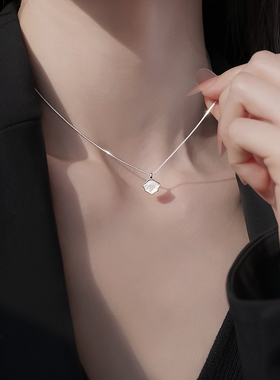 925银小贝壳锁骨链女轻奢新款