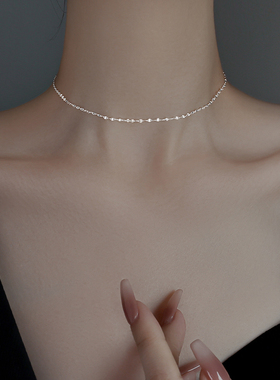 银奥999纯银嘴唇链项链