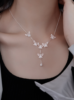 999足银翩翩飞舞蝴蝶项链2025新款爆款送女友闺蜜生日礼物ins首饰