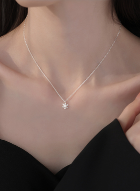 999足银雪花锁骨链女小众轻奢