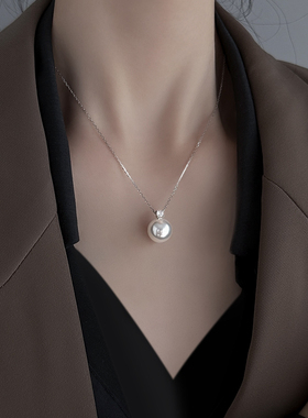 银奥925纯银女施家珍珠项链