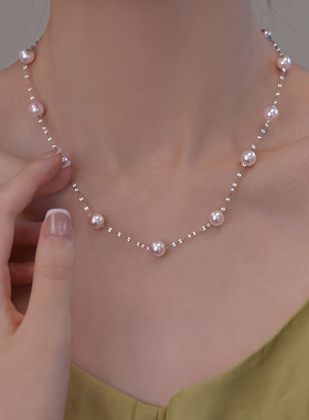 925银曼塔紫珠爆闪项链