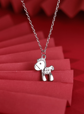 925银小马项链女2025爆款高级感