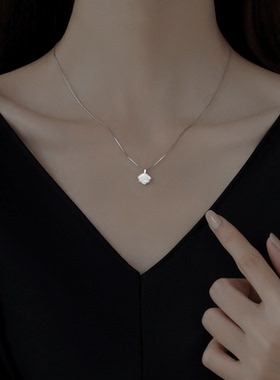 925纯银贝壳项链女锁骨链