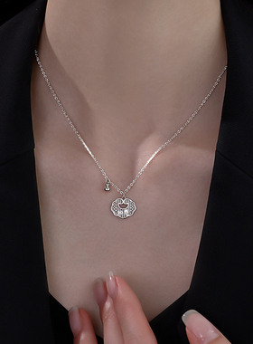 银奥女999纯银葫芦吉祥锁项链