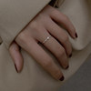 Sterling silver four-leaf clover open adjustable ring