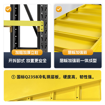 Huangqiu shelf storage rack multi-layer balcony floor-standing cargo rack warehouse house angle steel basement iron shelf