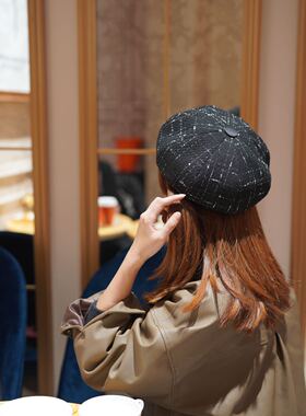 小香风出口日本女式休闲八角帽子