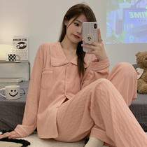 Spring Autumn New Pure Cotton Long Sleeve Long Pants Cute Big Code Students Home Casual Wear Fashion Loose Two Suits Women