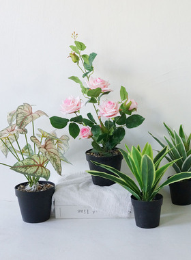 仿真玫瑰绿植盆栽装饰
