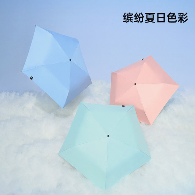 SUNSKIP lightweight series vinyl sun protection fair and rain umbrella, anti-UV three-fold parasol