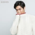 ERDOS cashmere nửa cao cổ áo xoắn vải kết cấu màu tương phản áo len nam - Áo len Cashmere