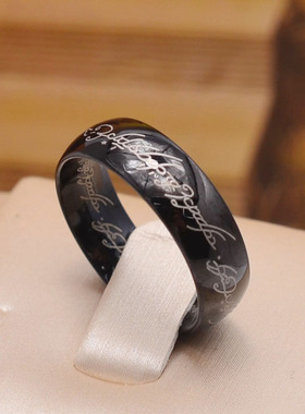 魔法情侣钛钢玫瑰彩金戒指