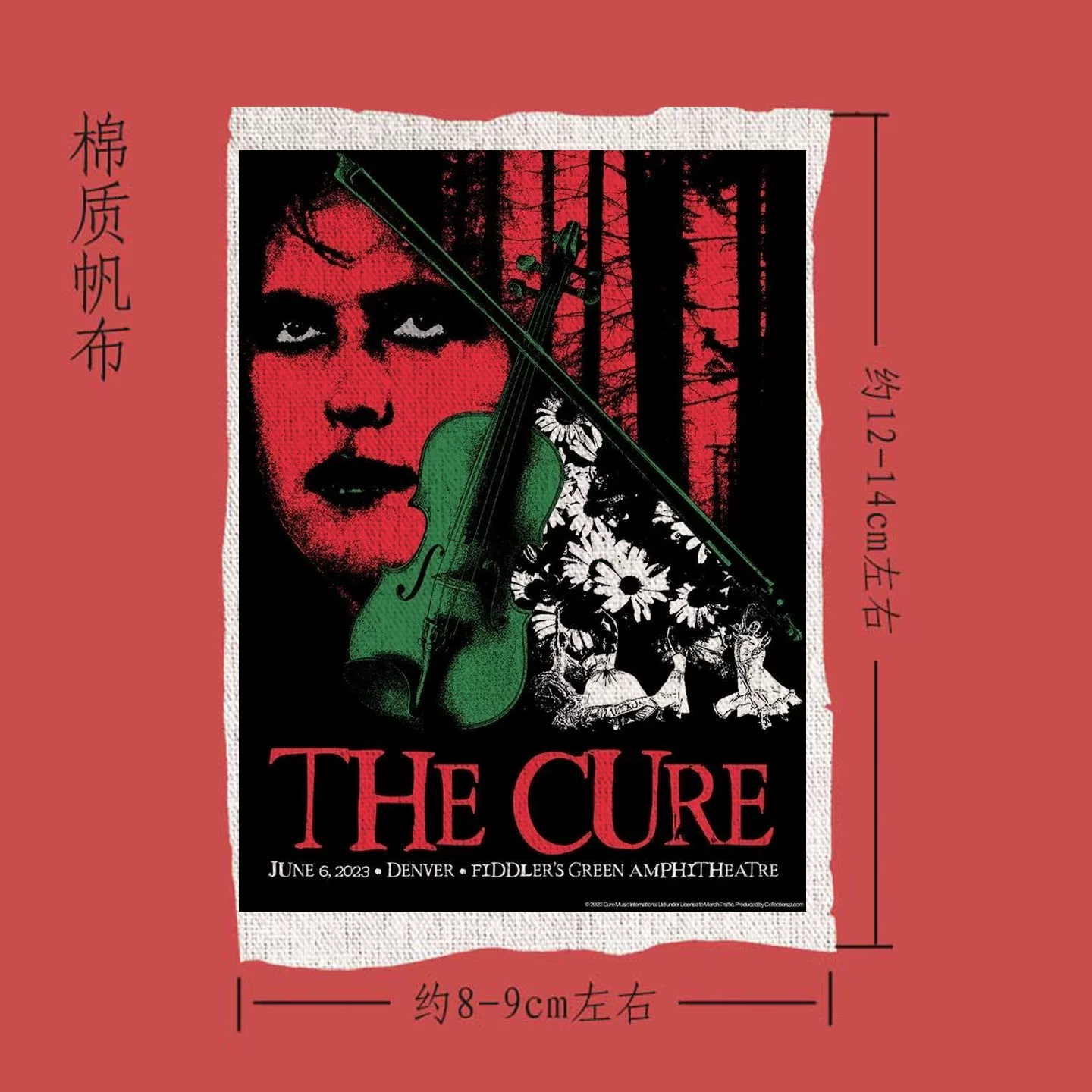 Стикеры в винтажном готическом стиле группы The Cure, переделанные своими руками, на холсте, для одежды и сумок