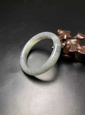 天然新疆和田玉青花籽料细条圆条美人条手镯内径54.5MM