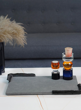 摆件样板房托盘费灵家居皮质