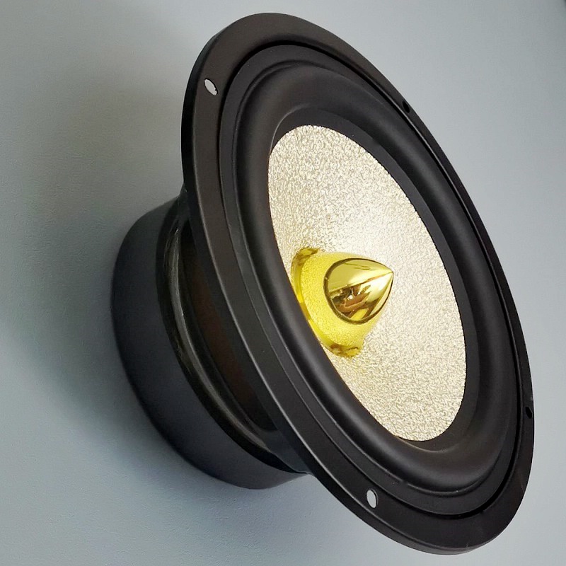 发烧级hifi8Ω6.5寸橡皮边中低音喇叭扬声器单元金色加厚纸盆1对