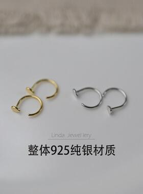 925纯银豆豆养耳洞防过敏耳钉