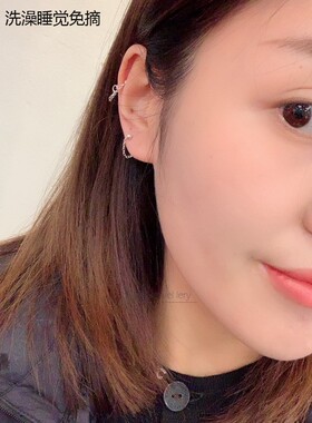 防过敏耳骨钉925纯银耳环